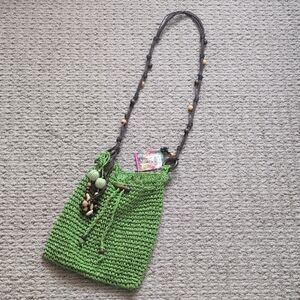 Green Crochet Shoulder Bag